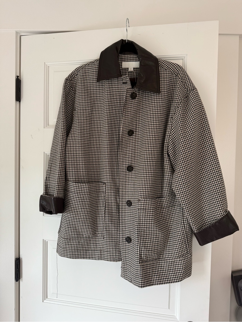 Zara houndstooth oversized jacket